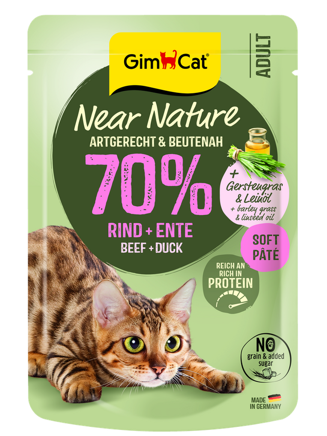 GIMCAT NEAR NATURE WOŁOWINA/KACZKA 85g