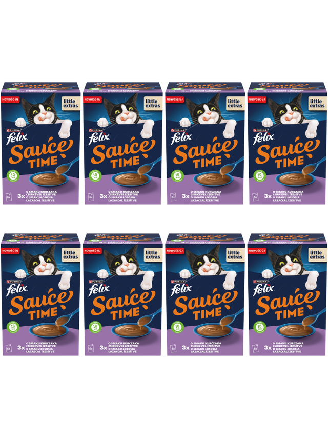 Felix Sauce Time Karma uzupełniająca dla dorosłych kotów 8x(6x40g)