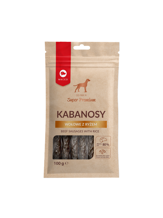 MACED Kabanosy wołowe z ryżem  100g