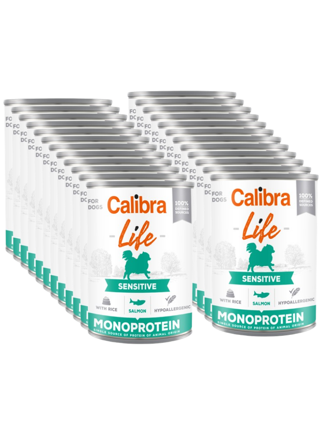 CALIBRA Dog Life Sensitive Salmon with rice 24x400g