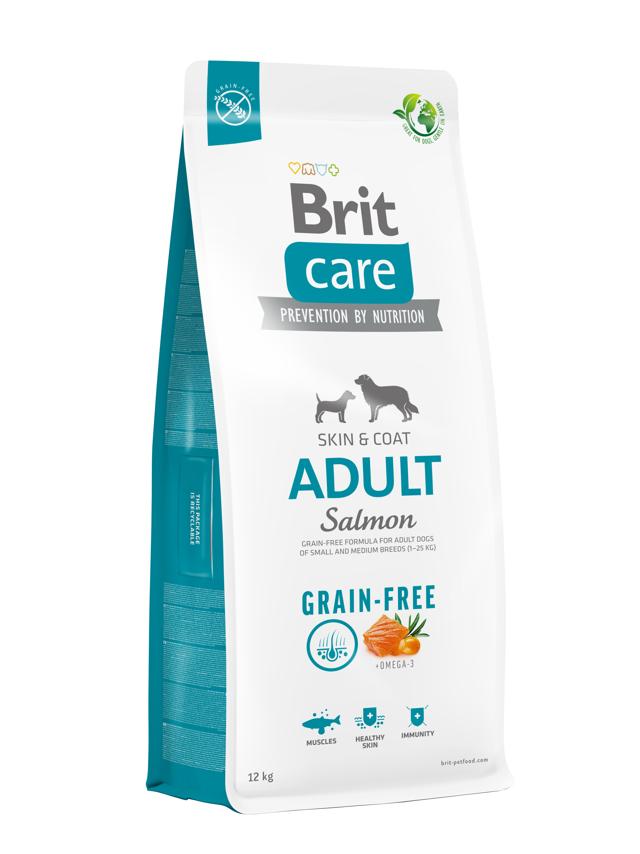 BRIT CARE Grain-free Adult Salmon 12kg/ Opakowanie Uszkodzone (9005,8851,9072,9076,9280,9403,9424)!!!