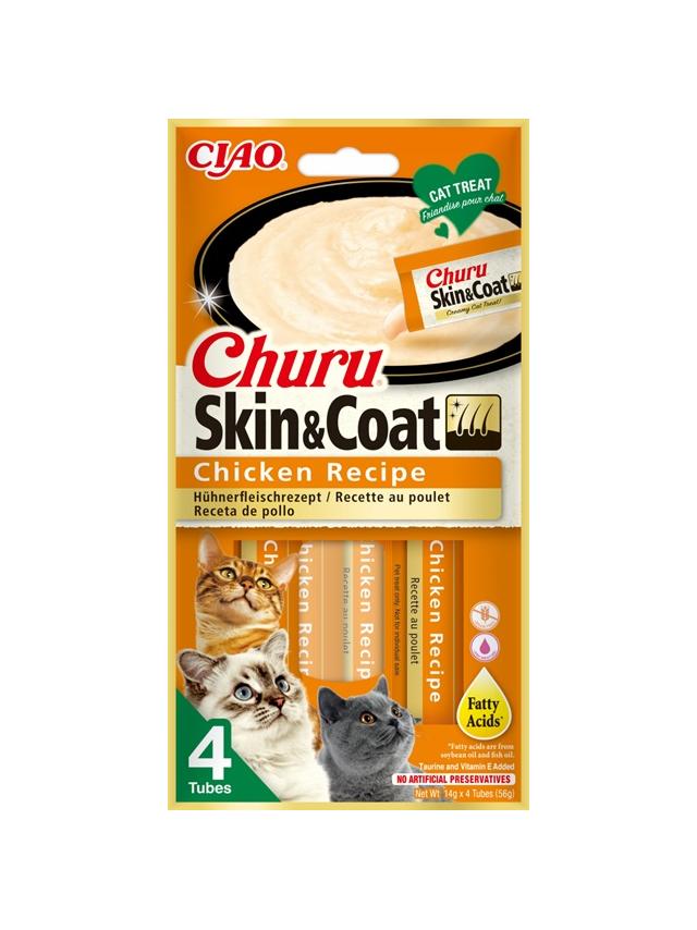 INABA Churu Skin&Coat przysmak dla kota o smaku kurczaka 4x14g
