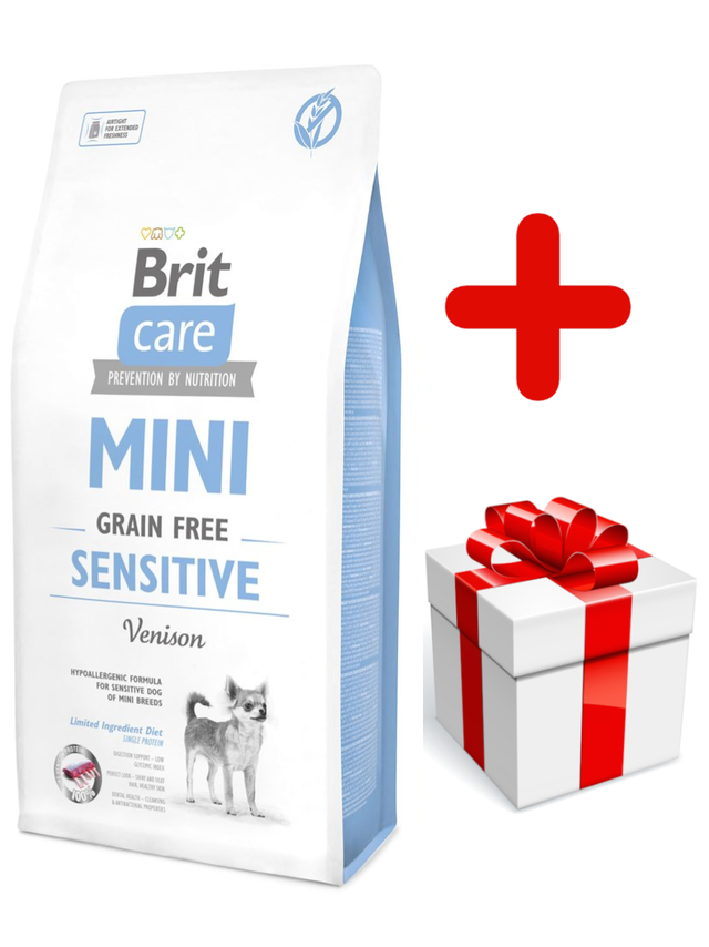 BRIT CARE Mini Grain-Free Sensitive 7kg + niespodzianka dla psa GRATIS!