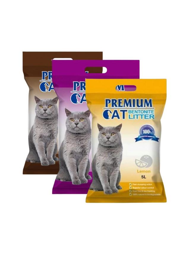 Premium Cat Żwirek Bentonitowy Zbrylający - Mix 3x5L