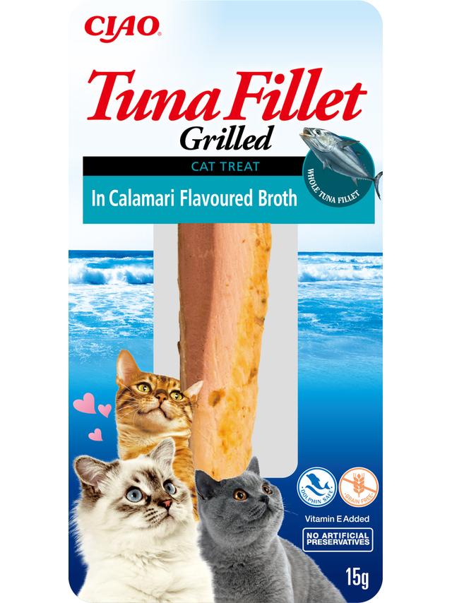 INABA  Tuna Fillet dla kota - Tuńczyk w bulionie z kalmarów 15g