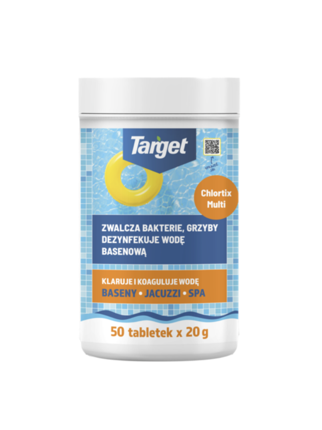 CHLORTIX MULTI - ZWALCZA GLONY I DEZYNFEKUJE WODĘ BASENOWĄ (50x20g) 1 KG