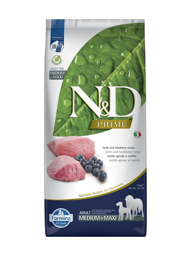FARMINA N&D Prime canine LAMB & BLUEBERRY ADULT MEDIUM&MAXI KARMA SUCHA 12kg