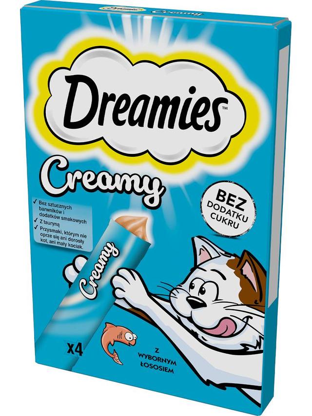 DREAMIES Creamy przysmaki dla kota z łososiem 4x10 g