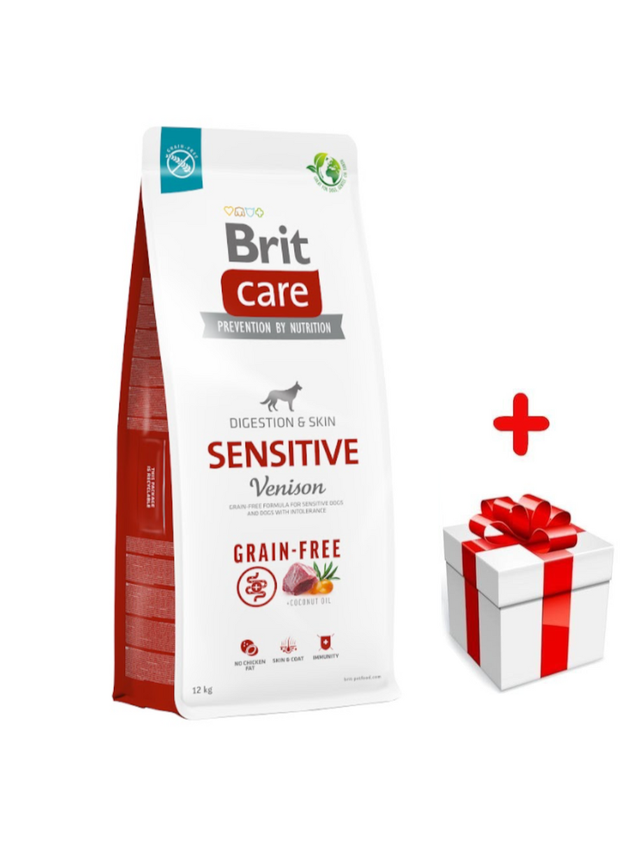 BRIT CARE Grain-free Sensitive Venison 12kg + niespodzianka dla psa GRATIS!