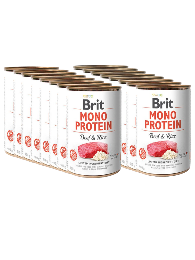 BRIT MONO PROTEIN BEEF & BROWN RICE 18x400g