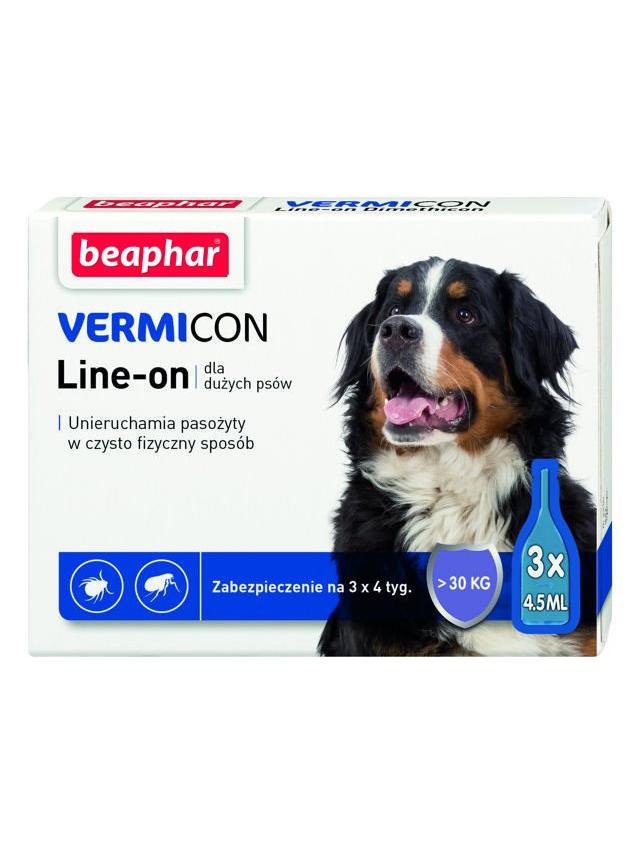 Beaphar VERMICON Line-on Pies L powyżej 30kg (pipeta 3 x 4,5ml)