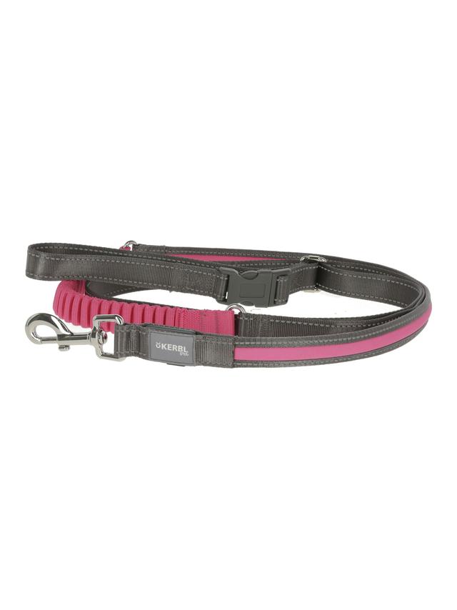 KERBL Smycz podświetlana Light & Reflex do biegania, 250 cm x 25 mm, różowa