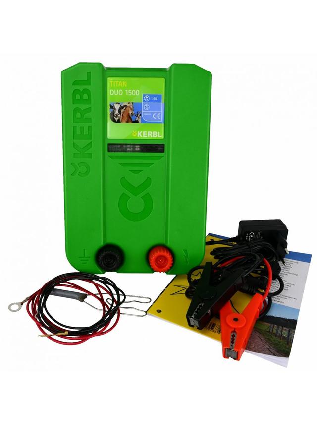 KERBL Elektryzator uniwersalny TITAN DUO 1500, dla koni, bydła i małych zwierząt, 1,5 J