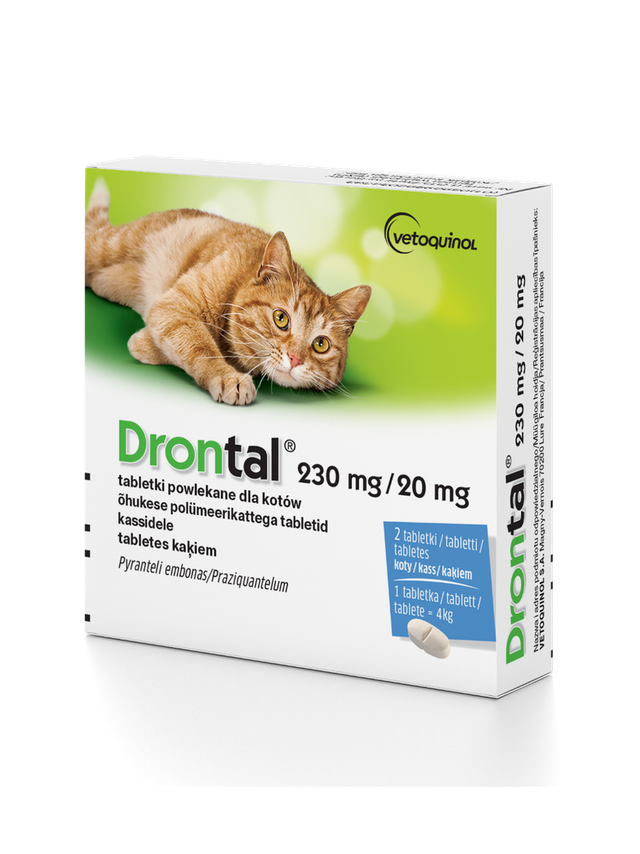 VETOQUINOL Drontal - preparat przeciwpasożytniczy dla kotów (2tabl.)