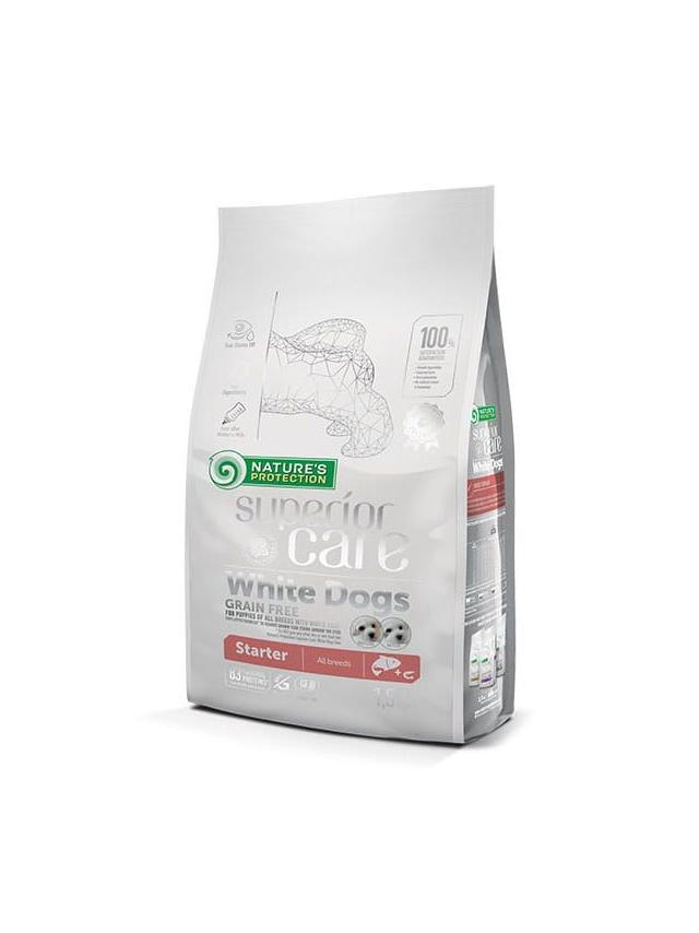 NATURES PROTECTION  Superior Care  White Dogs Grain Free Salmon Starter All Breeds 1,5kg