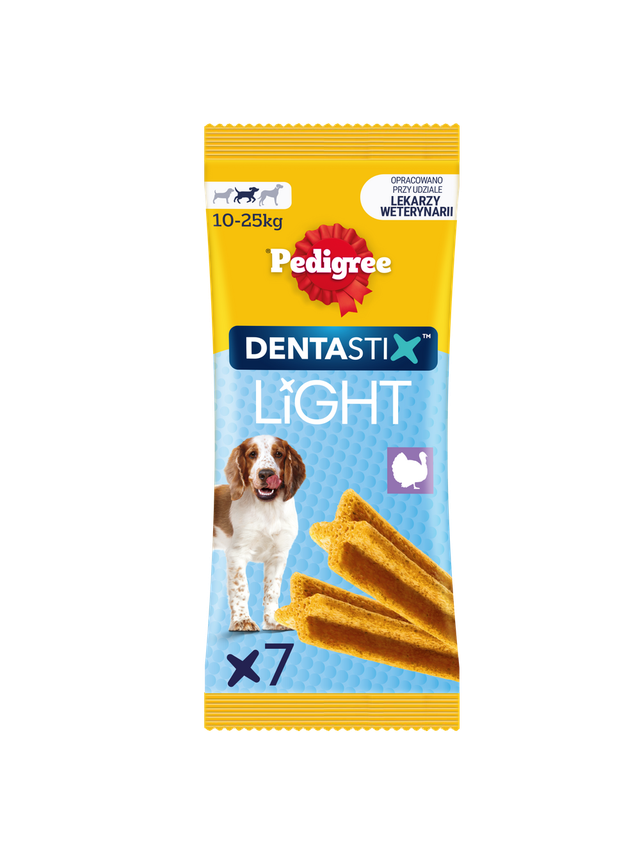 Pedigree Dentastix Light Dental Chews Średnie rasy Przysmaki dla psów 7szt. - 98g
