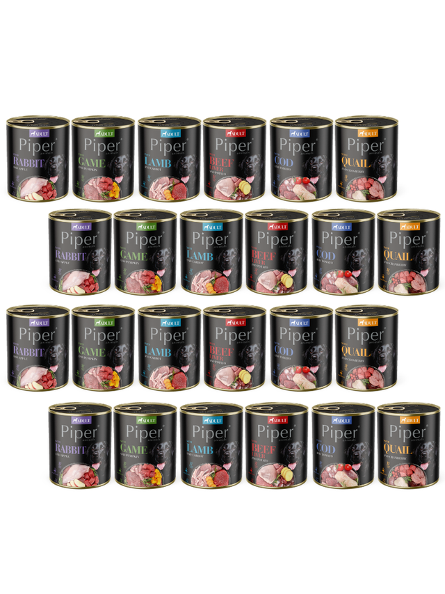 DOLINA NOTECI Piper dla psa Mix smaków 24x800g