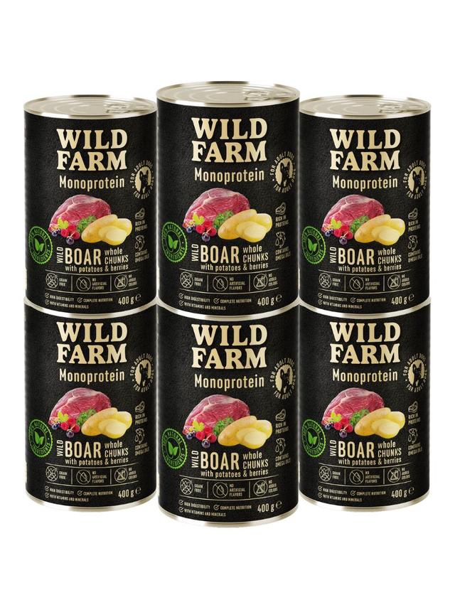 WILD FARM Monoprotein Wild Boar 6x400g hipoalergiczna karma dla psa