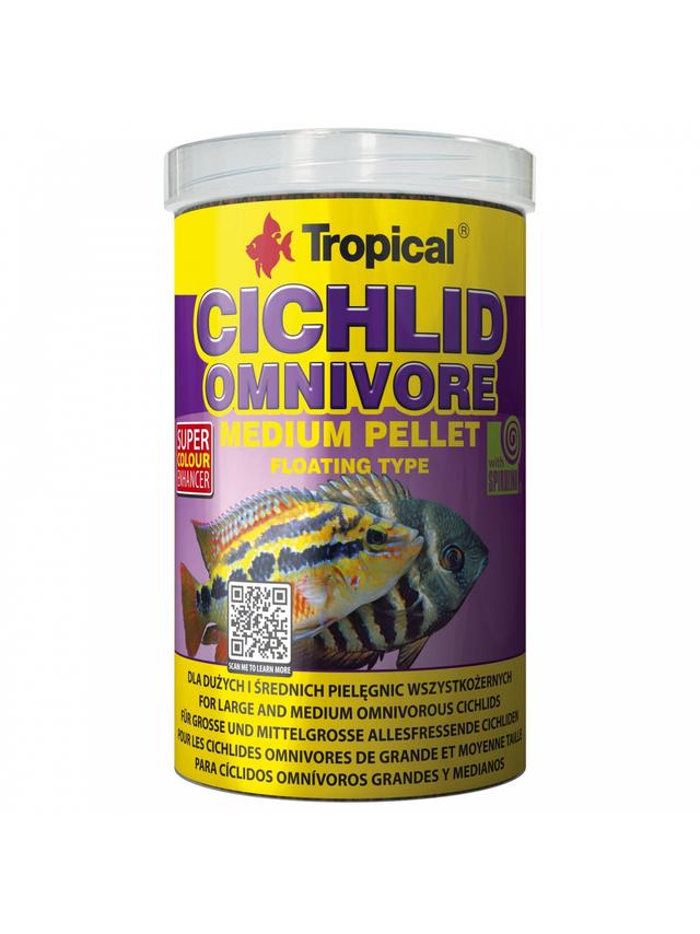 CICHLID OMNIVORE MEDIUM PELLET 500ML/180G