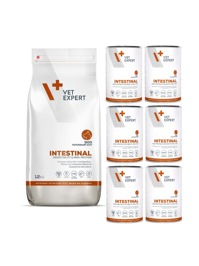 VETEXPERT Dog Intestinal 12kg + Intestinal 6x400g