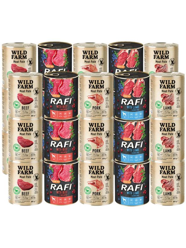 DOLINA NOTECI Rafi + WILD FARM Meat Pate Mix smaków 30x800g