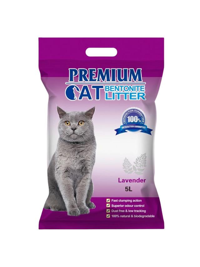 Premium Cat Żwirek Bentonitowy Zbrylający - Lawendowy dla kota 5L