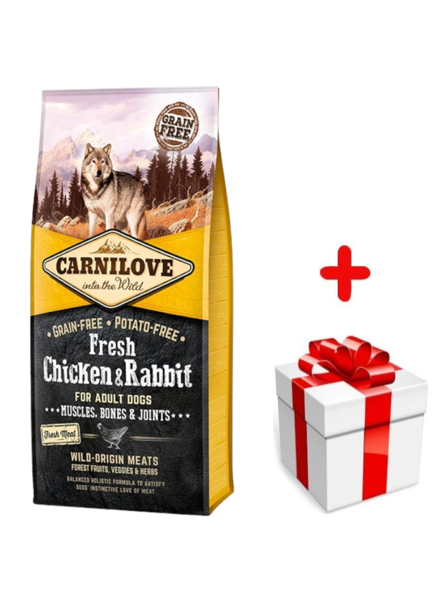 Carnilove Fresh Chicken Rabbit Adult 12 kg + niespodzianka dla psa GRATIS!