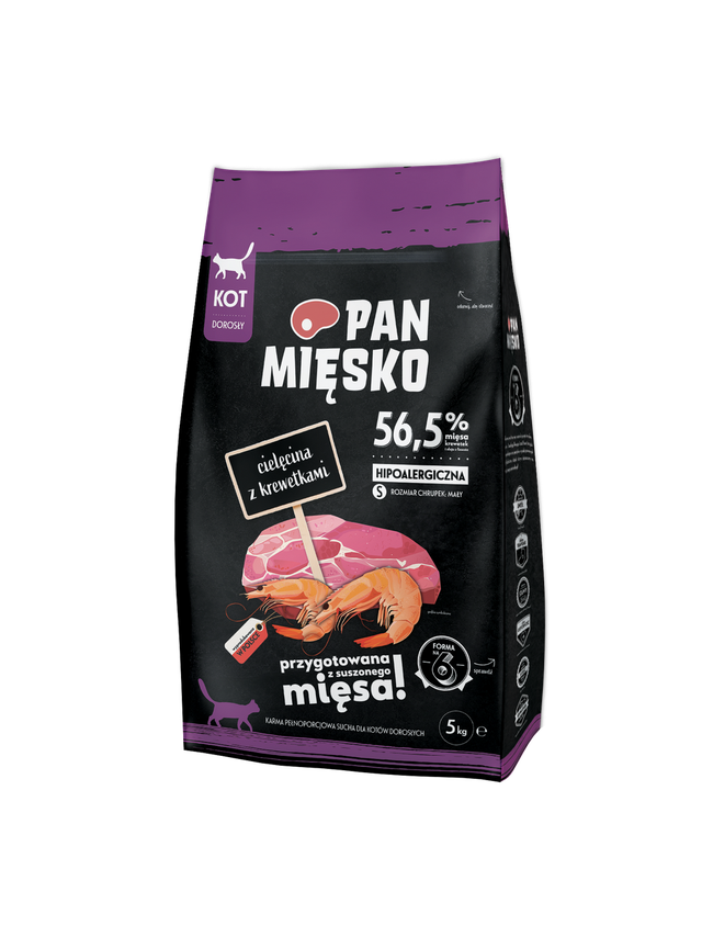 PAN MIĘSKO Cielęcina z krewetkami S 5kg dla kota