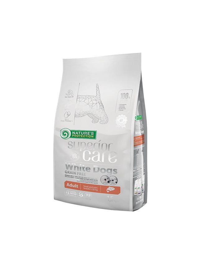 NATURES PROTECTION Superior Care White Dogs Grain Free Salmon Adult Small Breeds 1,5kg