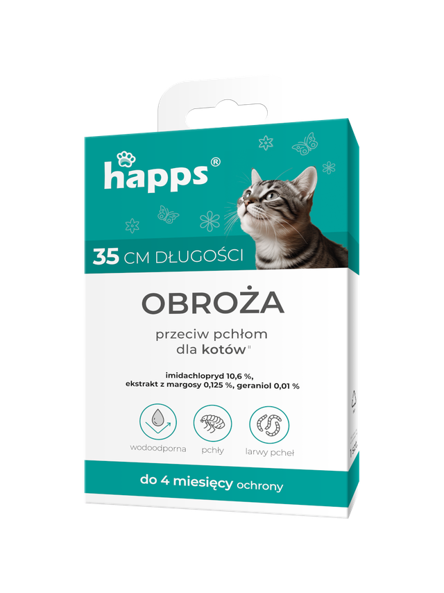 HAPPS - obroża przeciw pchłom dla kotów 35cm