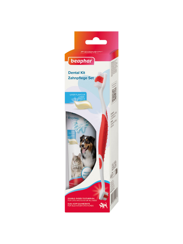 Beaphar TOOTH COMBIPACK  - zestaw: pasta do zębów 100g + szczoteczka dla dorosłego psa/kota