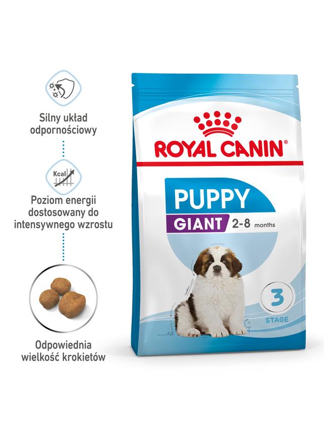 ROYAL CANIN Giant Puppy 15kg karma sucha dla szczeniąt, od 2 do 8 miesiąca życia, ras olbrzymich/Opakowanie uszkodzone (7306) !!!