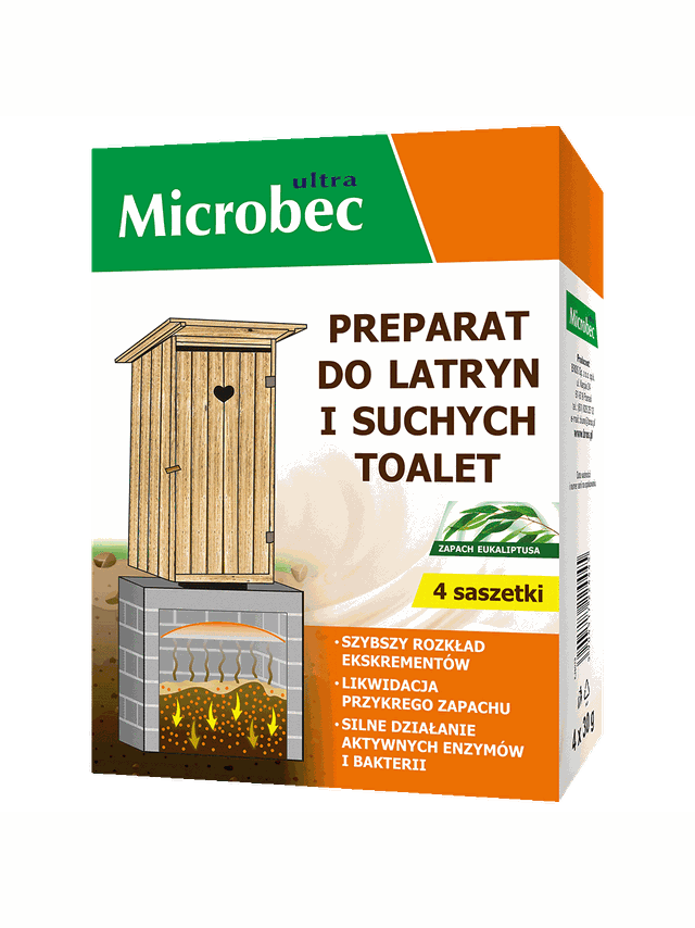 BROS MICROBEC Preparat do latryn i suchych toalet 4x30g