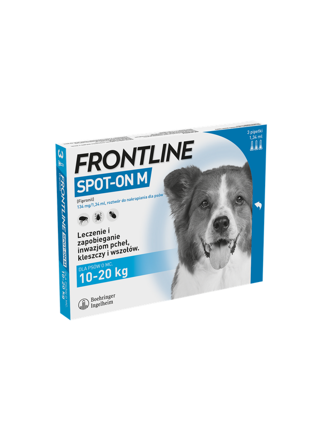 Frontline Spot On Pies M 10-20 kg dla psów M  3x1,34 ml