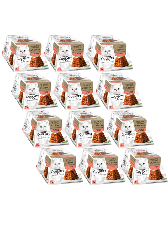 GOURMET Revelations Delikatne Kawałki w Galaretce z Łososiem 12x(2x57g)