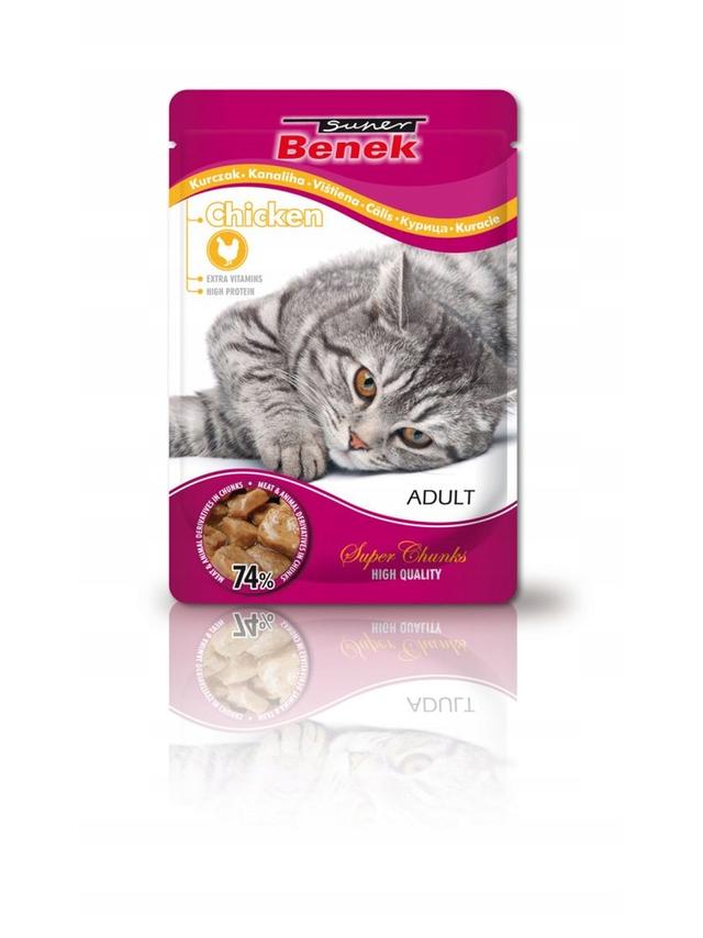 SUPER BENEK Adult Saszetka dla kota z kawałkami kurczaka 100g
