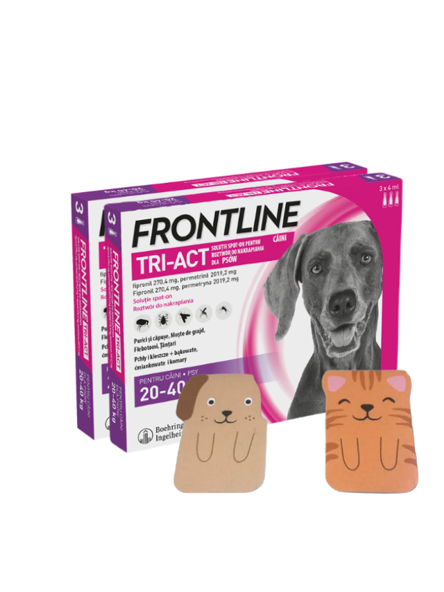 FRONTLINE Tri-Act L 20-40kg (pipeta 3 x 4ml) X2 + Zakładka magnetyczna GRATIS!