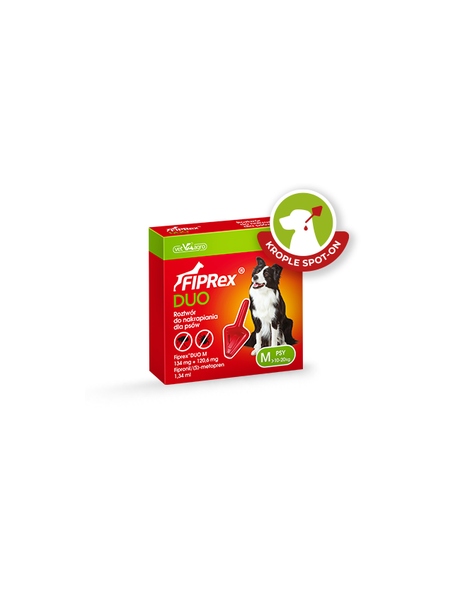 FIPREX DUO M 134 mg + 120,6 mg roztwór do nakrapiania dla psów