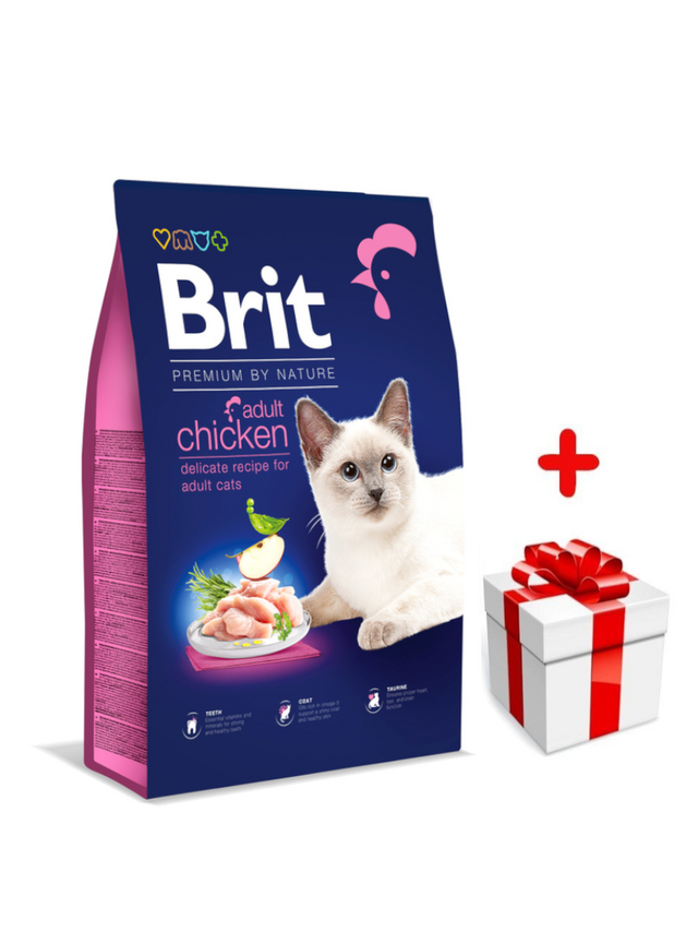 BRIT Premium By Nature Adult Cat Chicken 8kg + niespodzianka dla kota GRATIS!