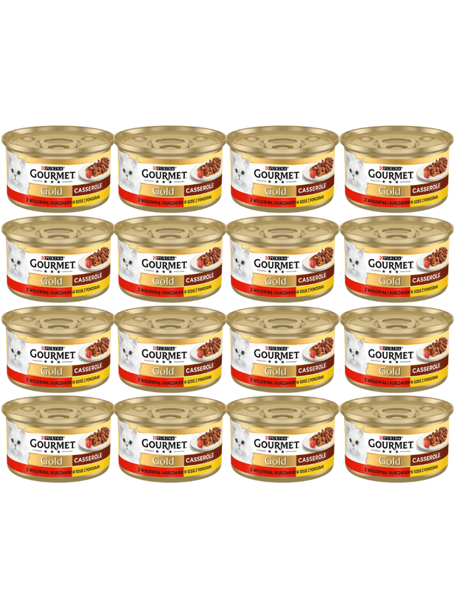 Purina Gourmet Gold z wołowiną i kurczakiem w sosie z pomidorami 48x85g