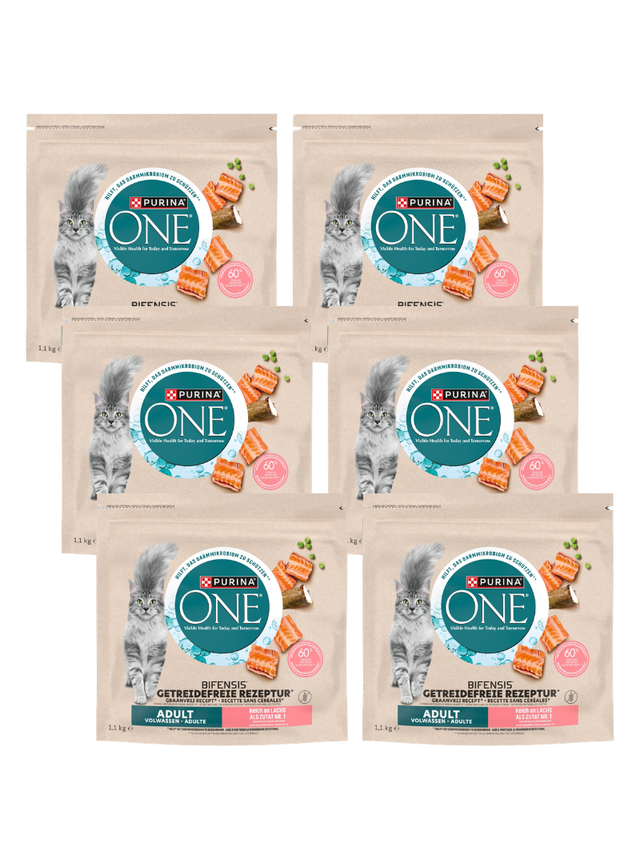 PURINA ONE Bifensis Adult Karma dla kotów dorosłych bogata w łososia 6x1,1 kg