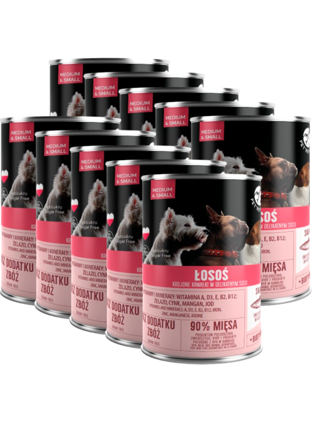 PetRepublic kawałki w sosie z łososiem 10x400g dla psa