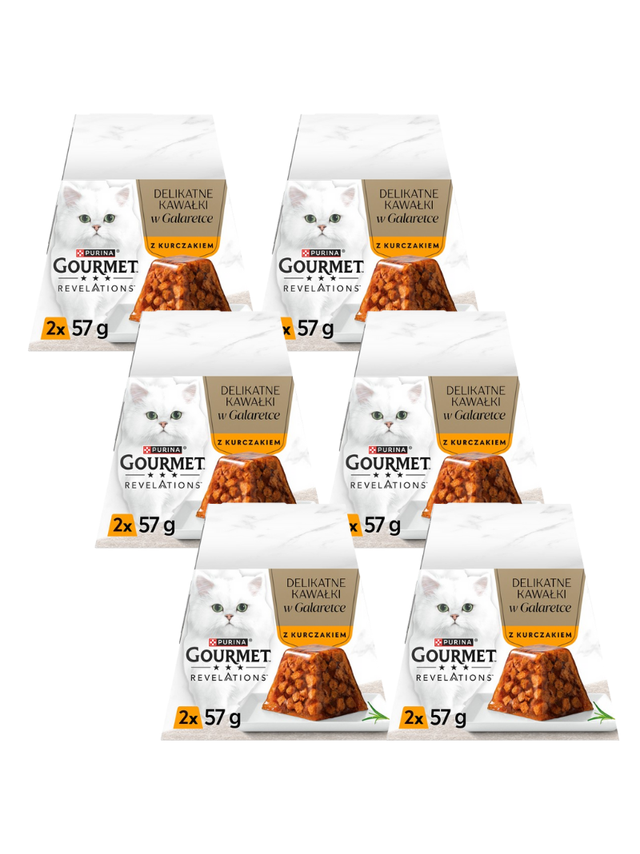 GOURMET Revelations Delikatne Kawałki w Galaretce z Kurczakiem 12x57g (6x2x57g)