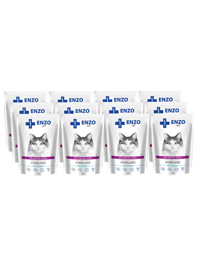 ENZO VET Sterilised  z cielęciną w sosie 12x100g