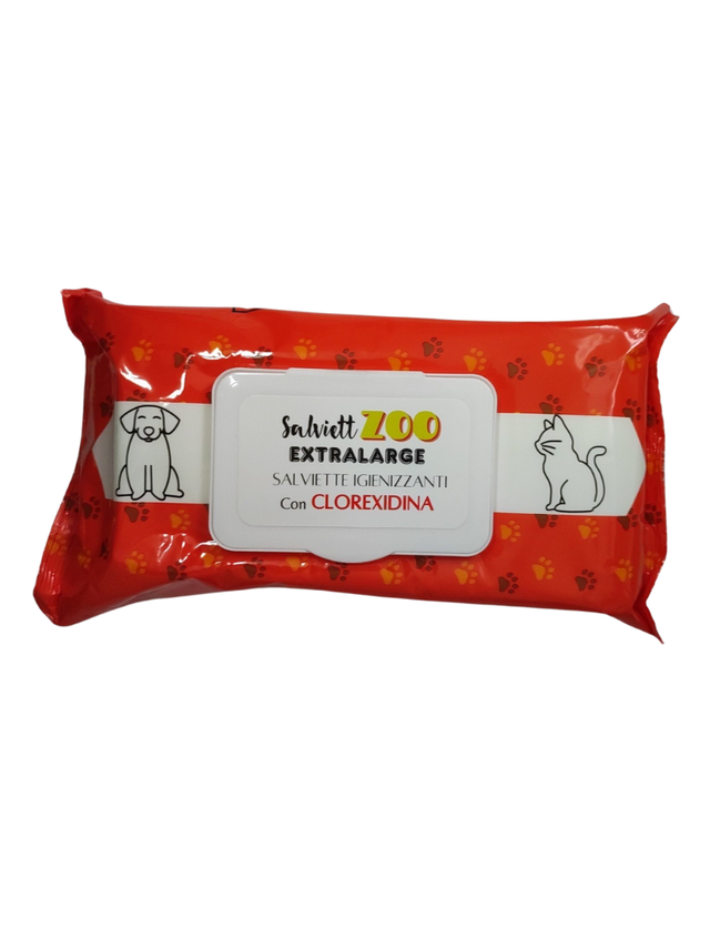 SalviettZOO XL - chusteczki pielęgnacyjne dla psa i kota 40szt (chlorheksydyna)