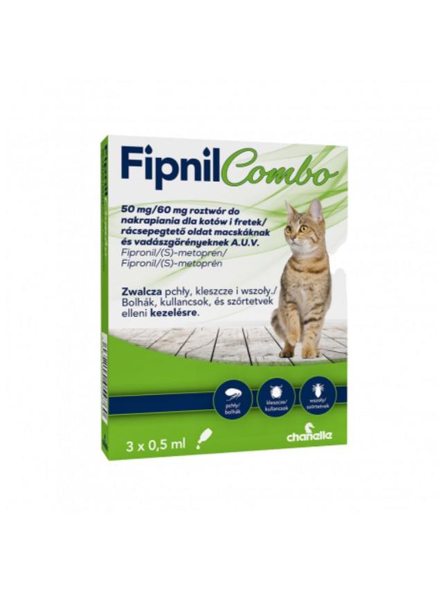 Fipnil Combo XS Roztwór do nakrapiania dla kotów i fretek 3 pipety