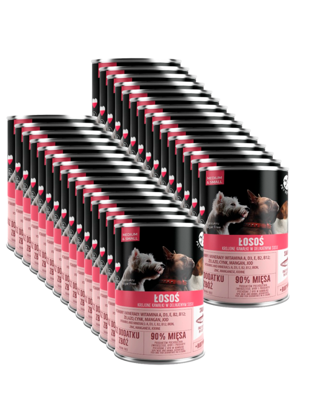PetRepublic kawałki w sosie z łososiem 30x400g dla psa