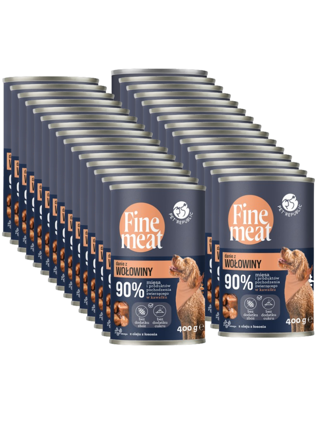 PetRepublic Fine Meat danie z wołowiny 30x400g dla psa