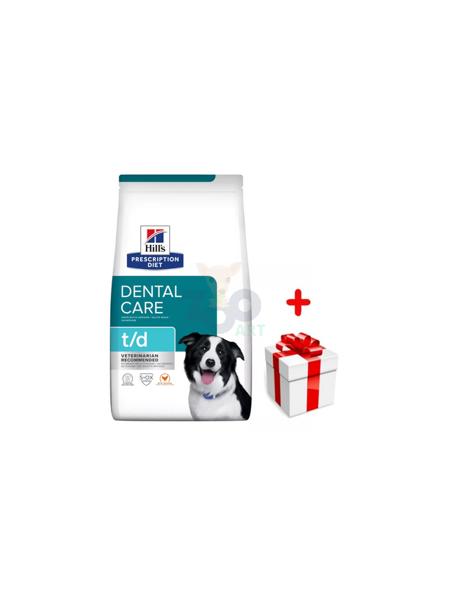 HILL'S PD Prescription Diet Canine t/d Dental Care 4kg + niespodzianka dla psa GRATIS!