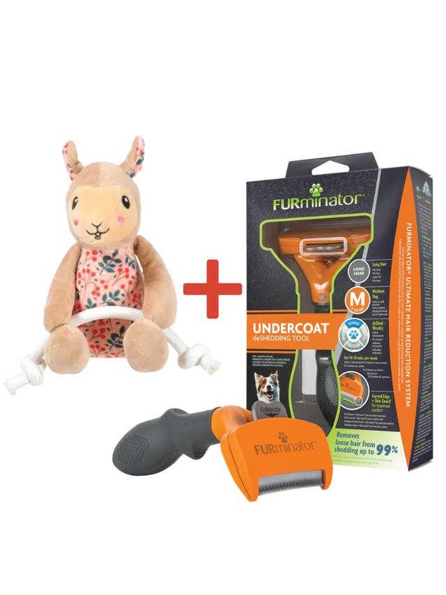 FURMINATOR dla psów długowłosych Medium + Zabawka dla psa GRATIS!